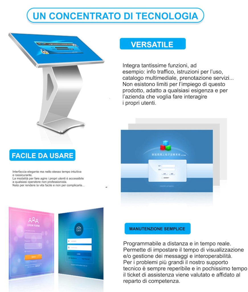 Totem Multimediale altezza uomo scheda tecnica